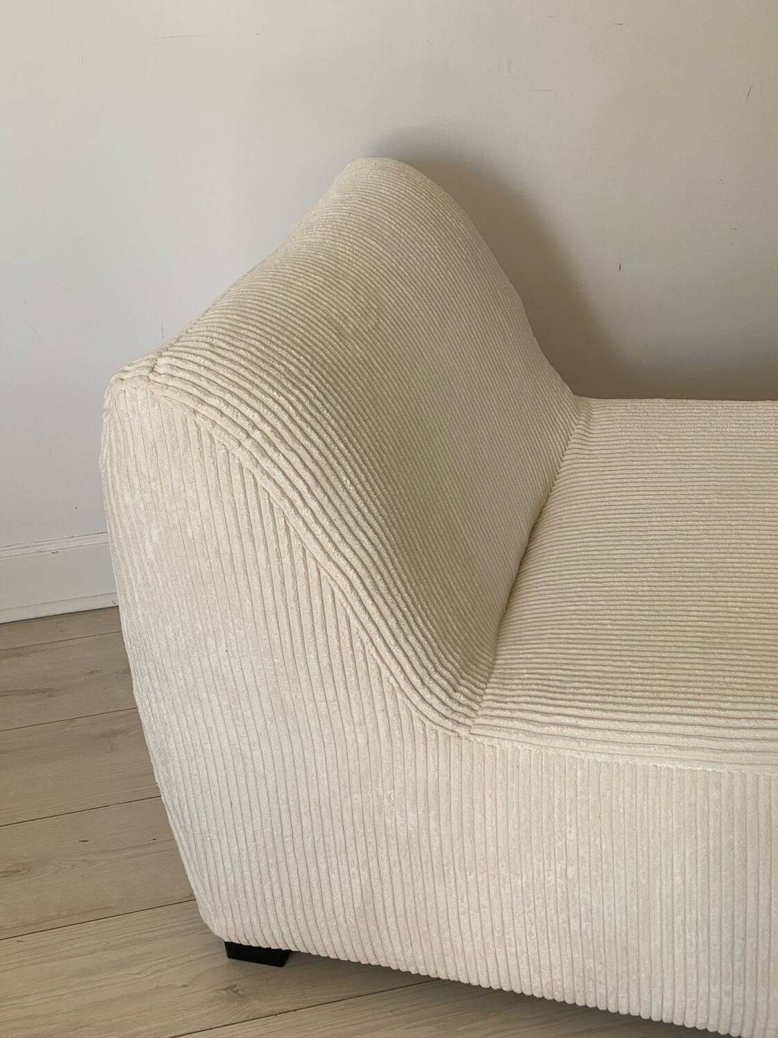 White corduroy armchair