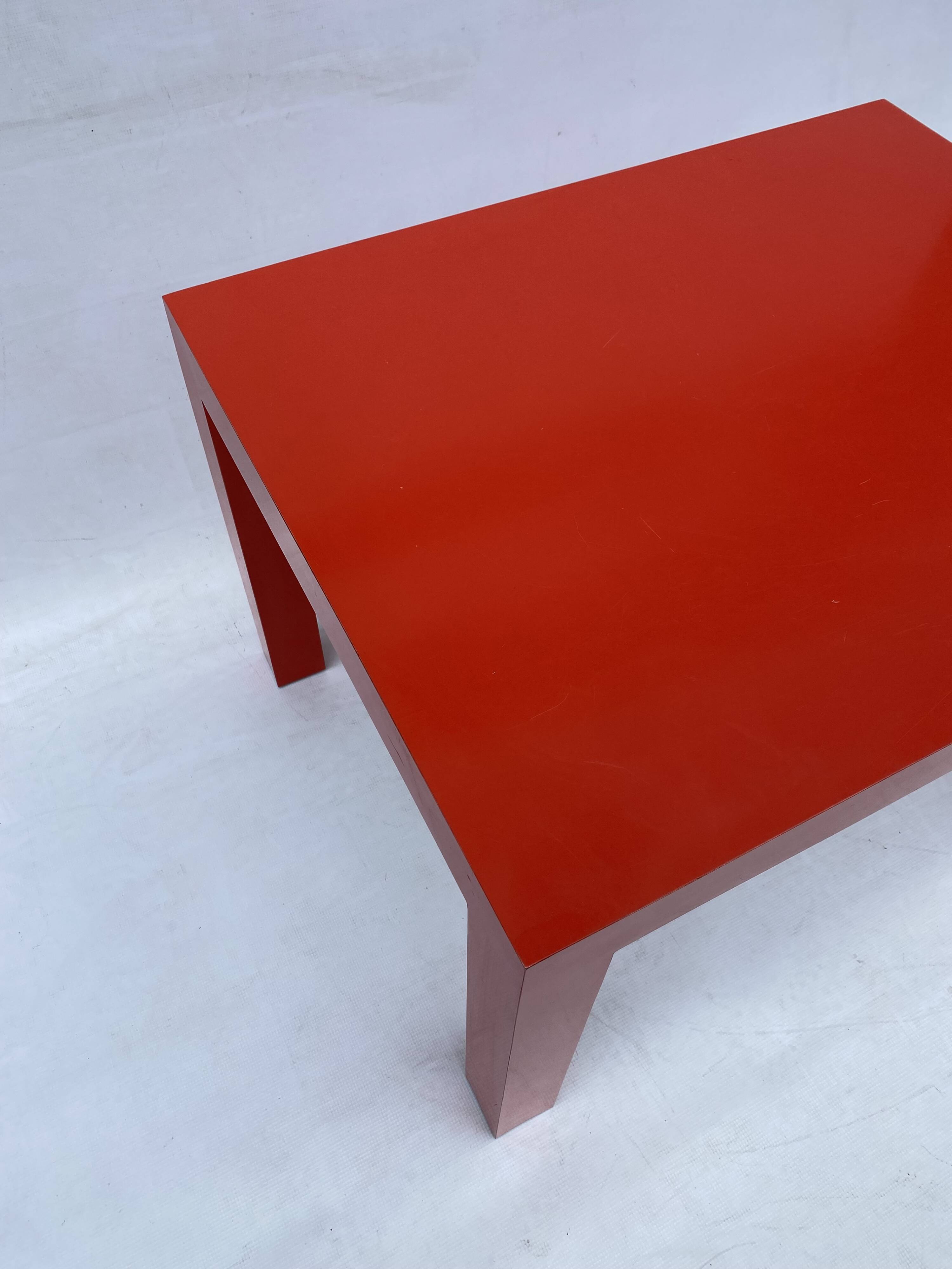 Milo Baughman for Thayer Coggin Formica Red Side Coffee Table 1960s