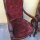 Paire de fauteuils XIXe en acajou - tissu pourpre
