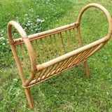 Rattan magazine door, vintage 60s