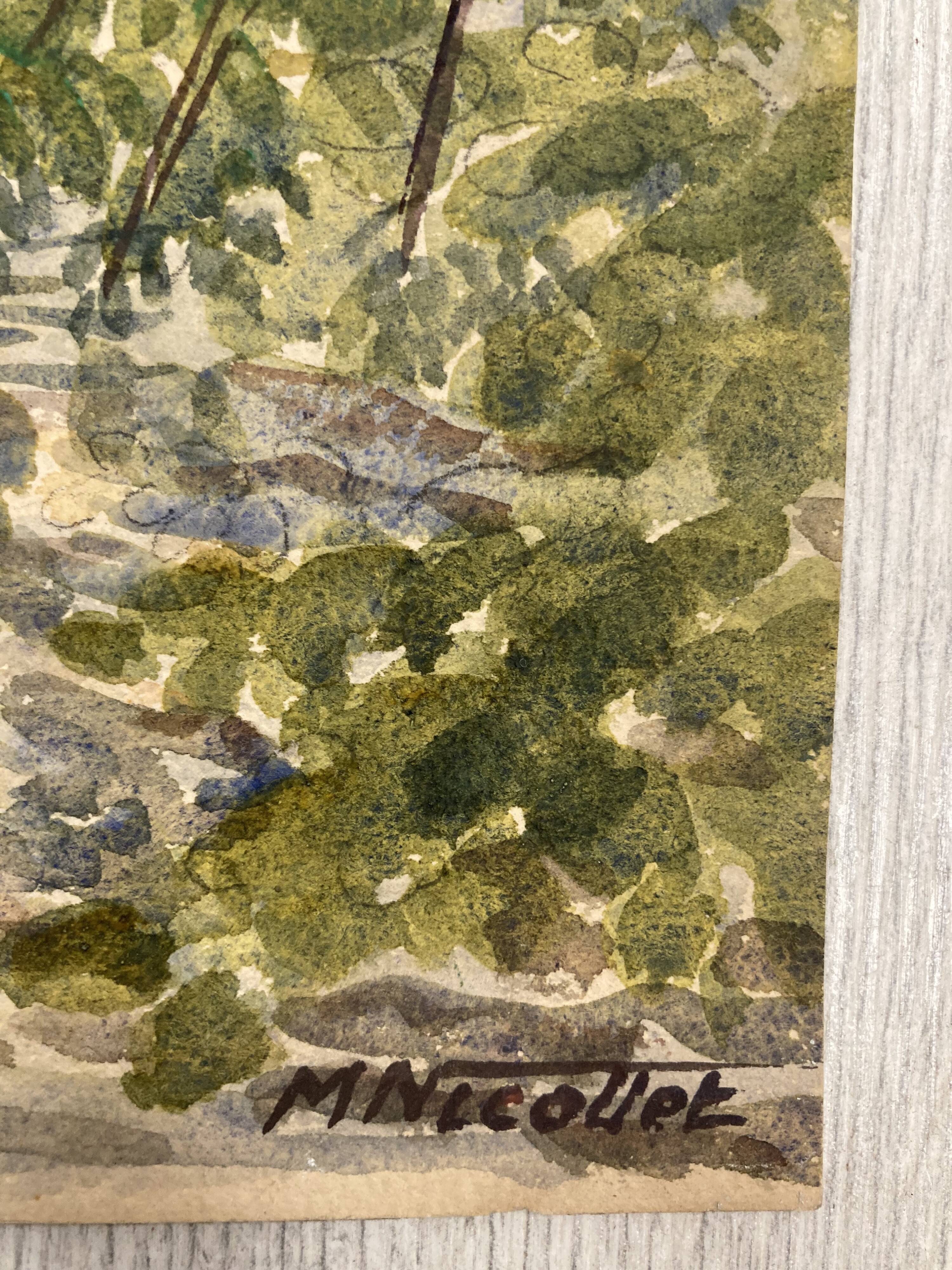 Vintage landscape watercolor