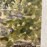 Aquarelle paysage vintage