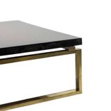Maison Charles. Bronze coffee table with lacquered top. 1970s.