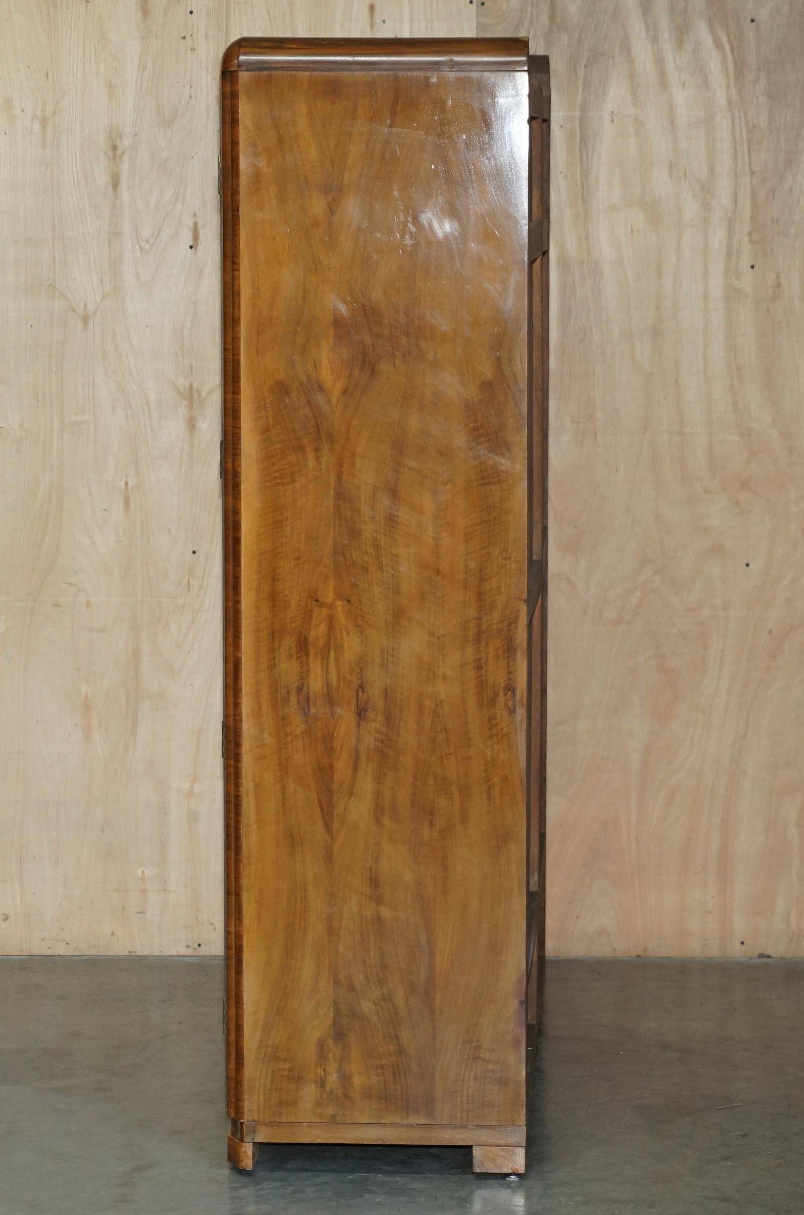 Double Art Deco wardrobe in satin walnut circa 1930