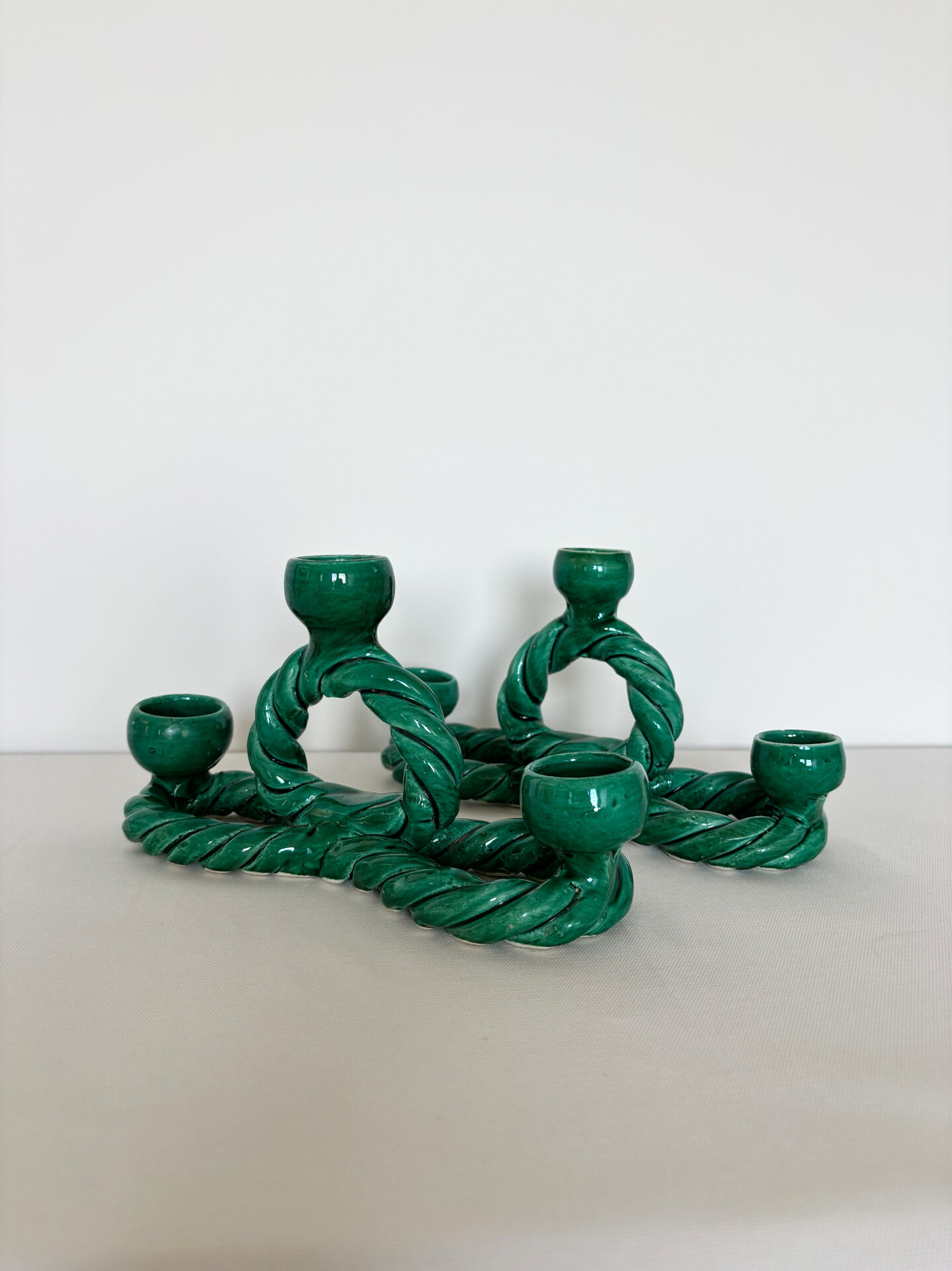 Green chandeliers