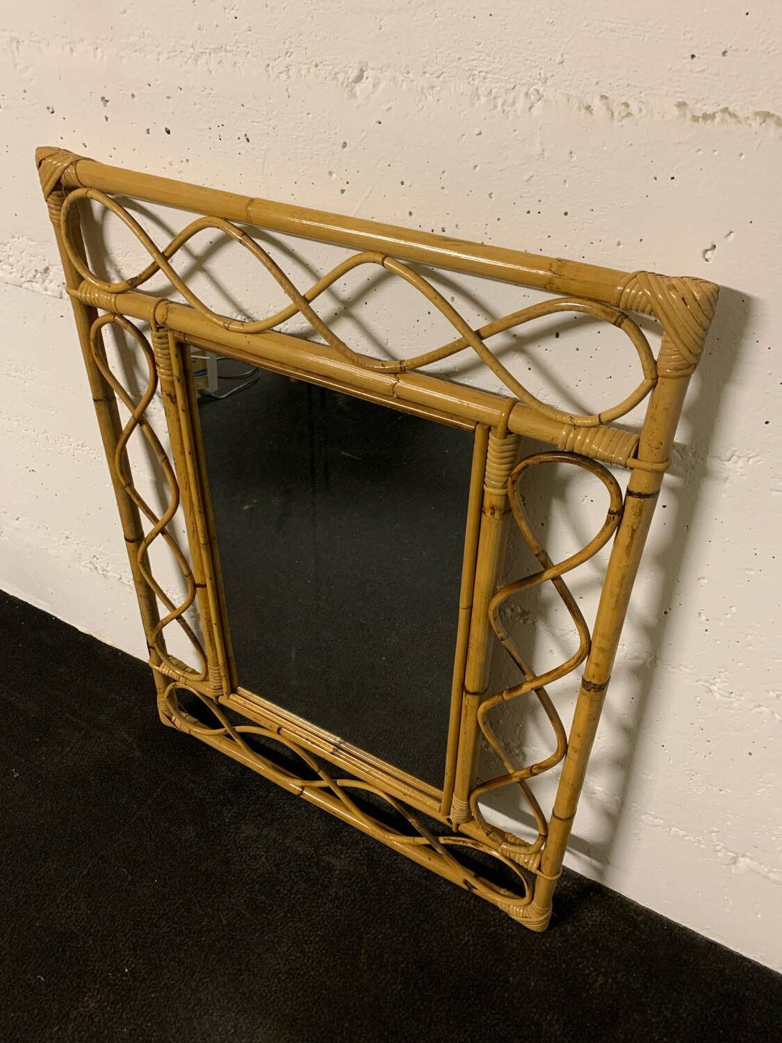 Vintage bamboo mirror