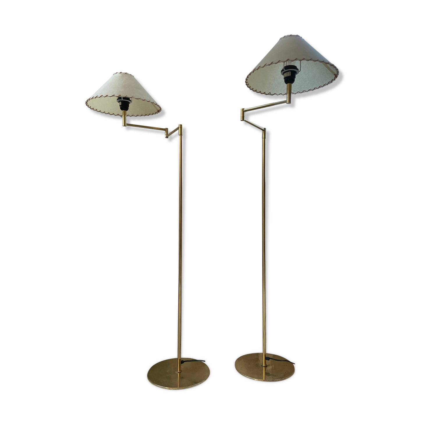 Pair of SCE floor lamps articulated brass 70s