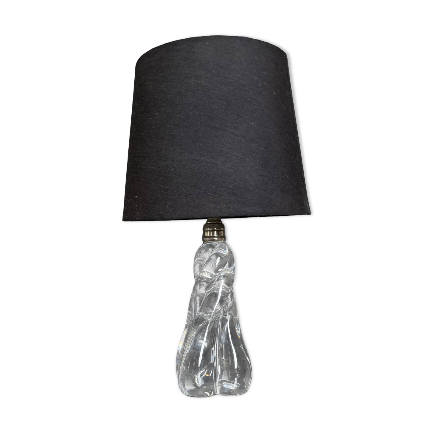 Vintage twisted crystal lamp base signed BACCARAT – 20th century
