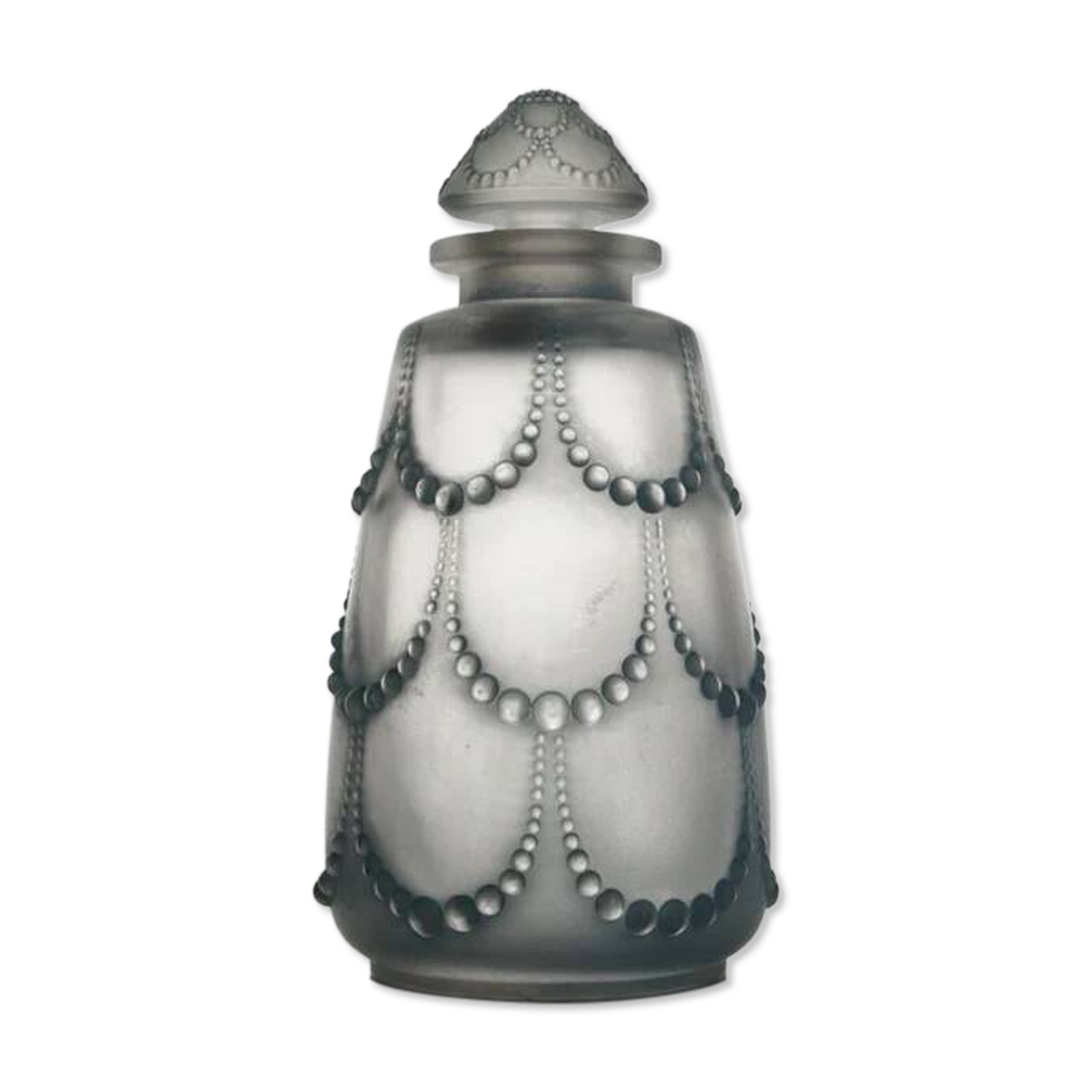 Lalique “Perles” perfume bottle, 1926 Marcilhac, 600 satin-finish glass with stopper