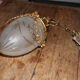 Shell chandelier 1900, frosted glass engraved and bronze