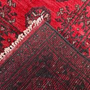 Vintage Afghan Turkoman village rug 195x280 cm, red, black tribal large