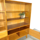 Vintage wooden sideboard with sliding glass doors and drawers