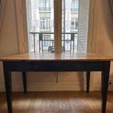 20th century farmhouse table with black base