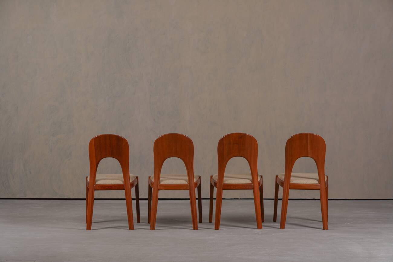 Vintage Morten dining chairs in teak by Niels Koefoed for Hornslet Møbelfabrik, Denmark 1970’s, set of 4