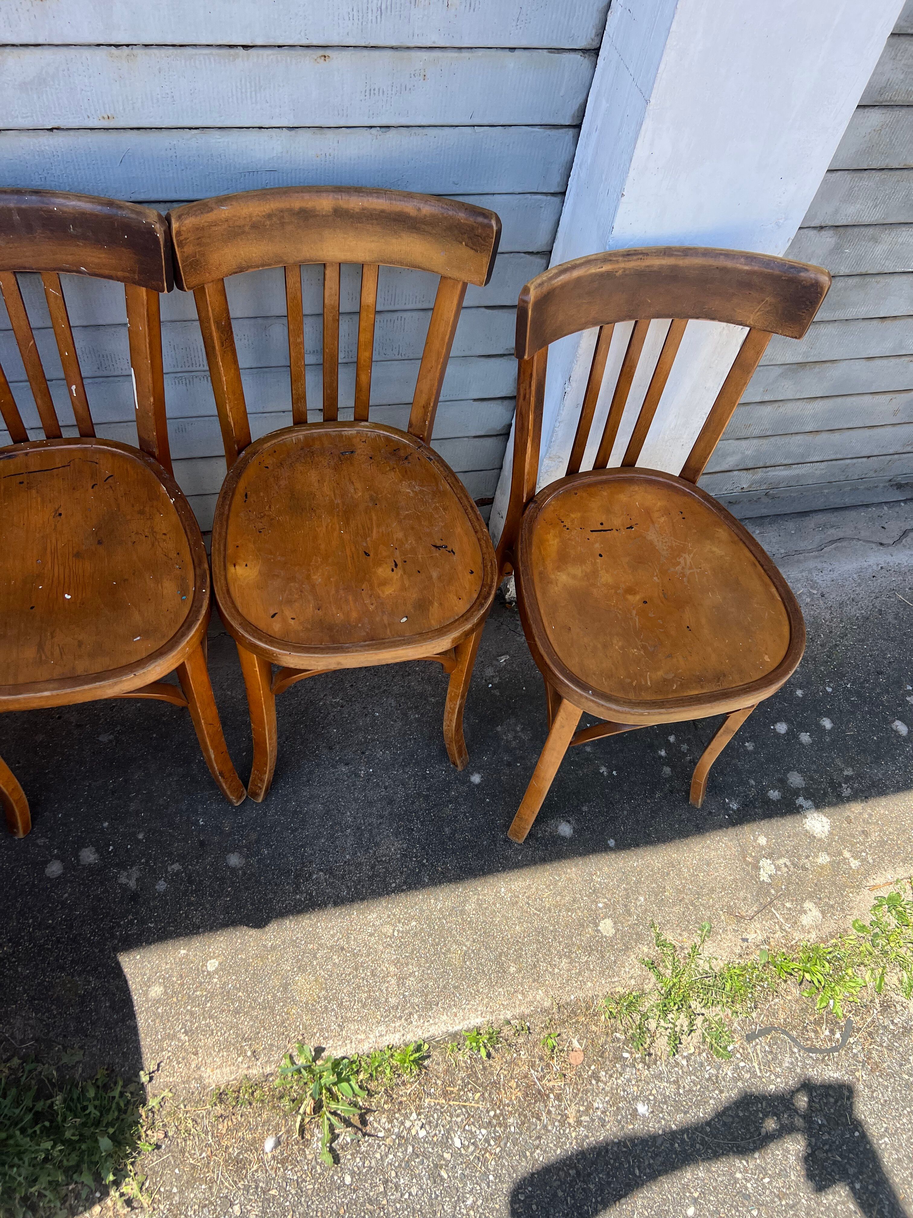 Lot de 8 chaises bistrot bois