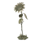 Large Sunflower Ashtray Silver Plated Bronze S. Agudo 62cm