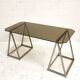 Bureau à tréteaux inox et verre, 1970