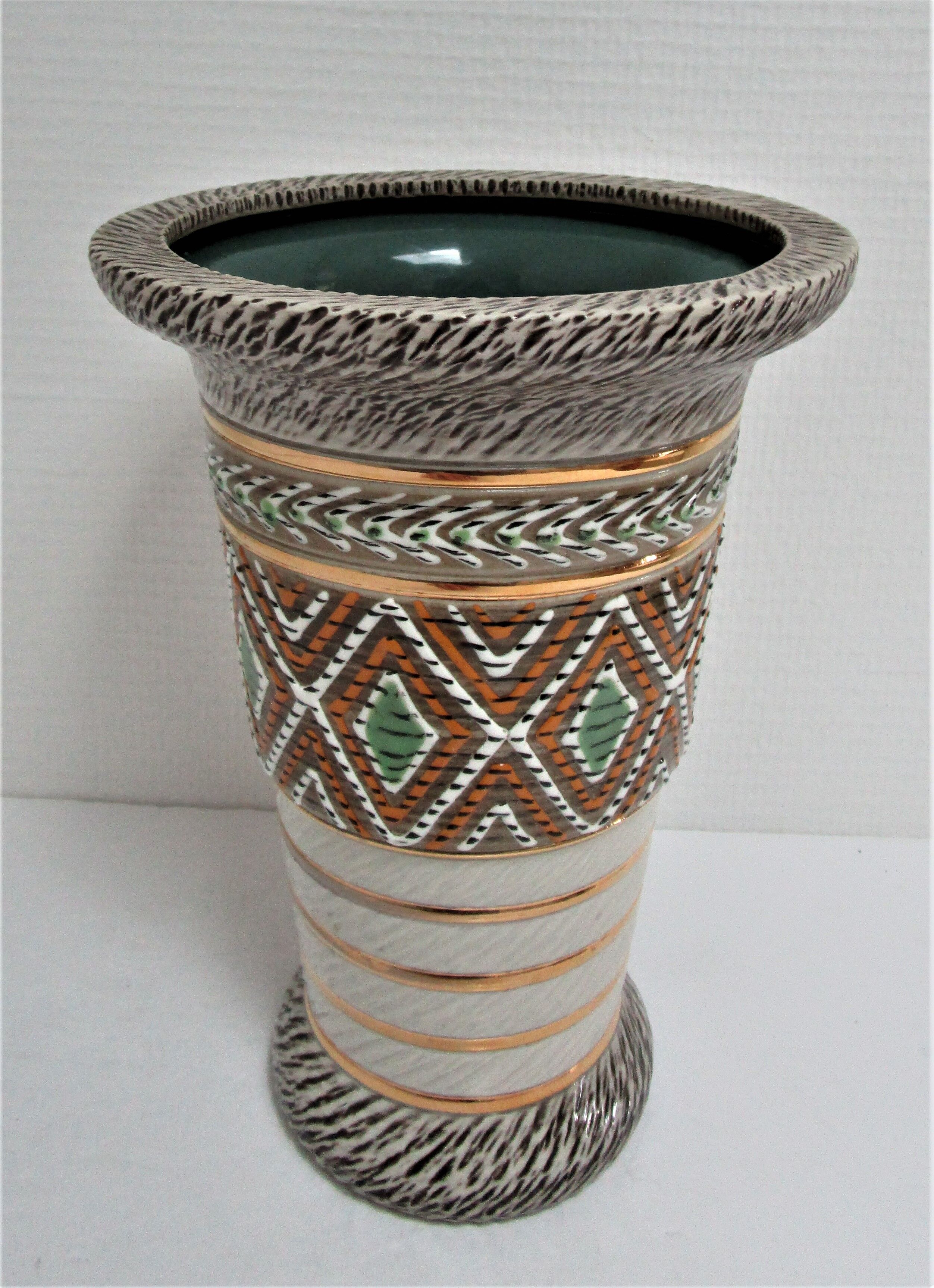 Jacques Breugnot enamelled ceramic vase 60s