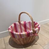 Vintage rattan wicker basket