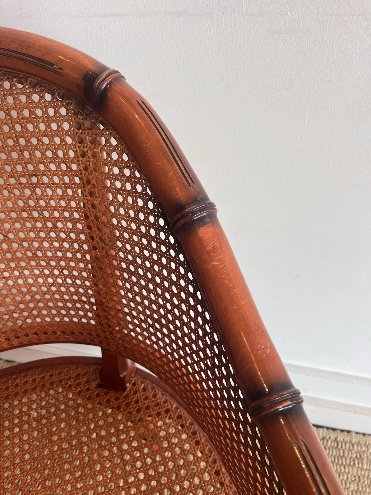4 'Faux Bamboo' Dining Chairs Italian Giorgetti