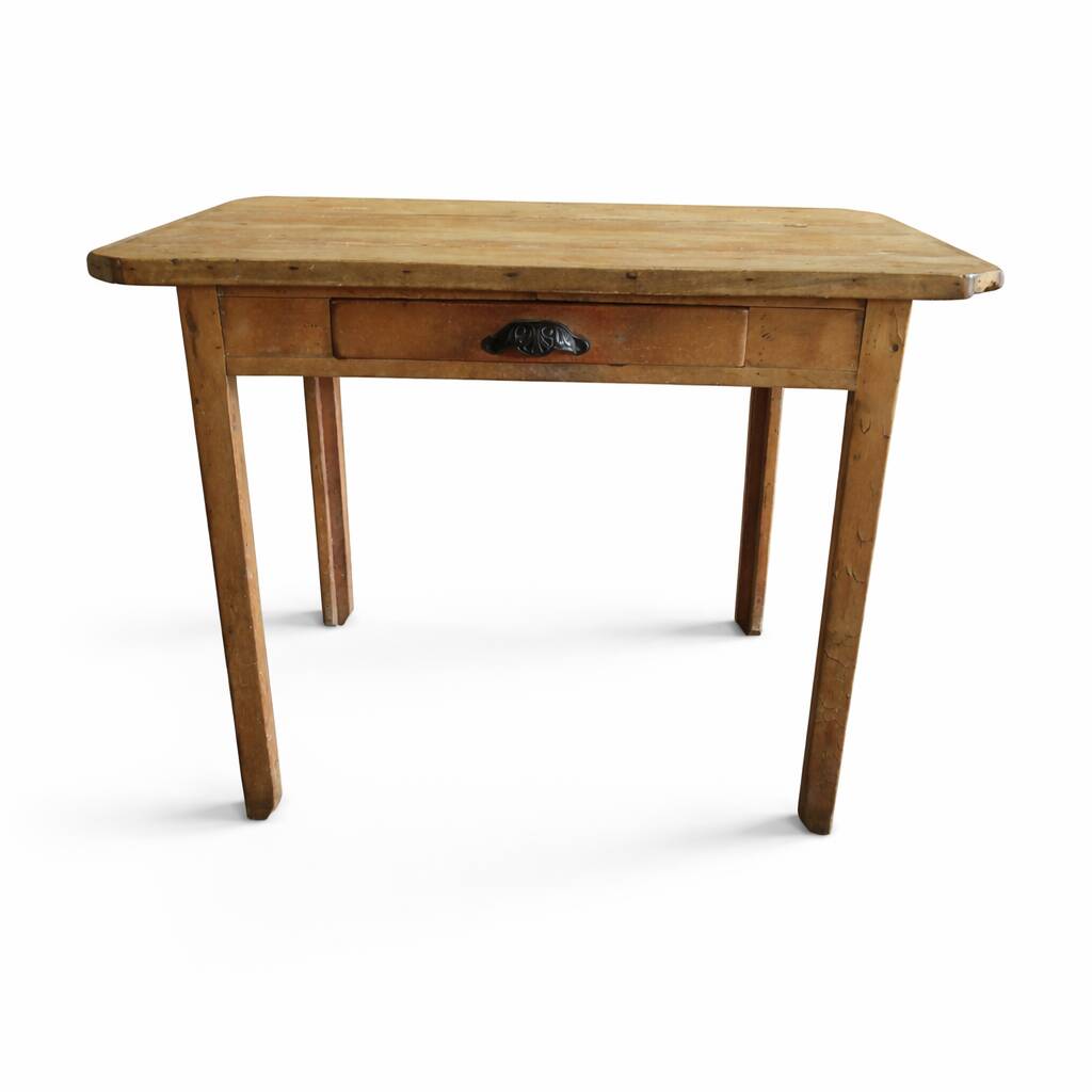 Antique wooden farmhouse table with drawer – 19th / early 20th century