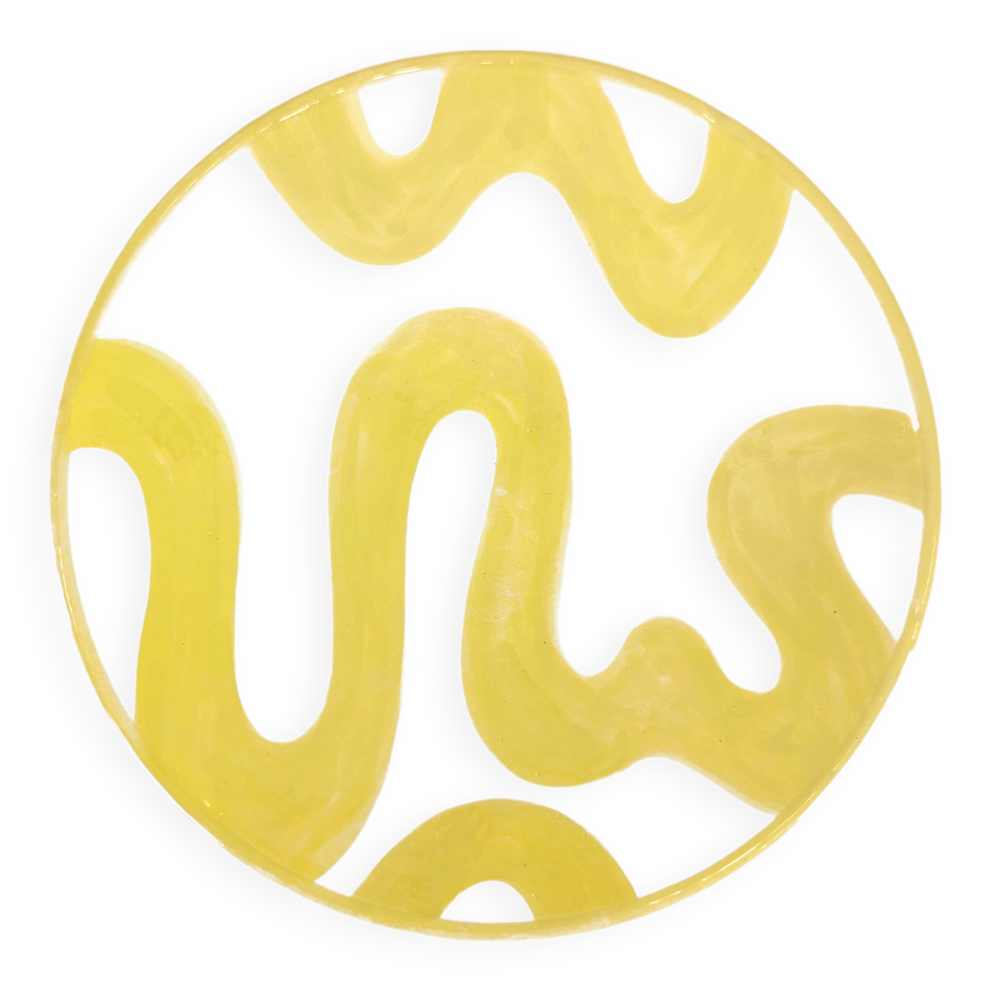 Large plate - Yellow BRUSH