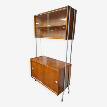 Vintage wall unit bookcase cabinet 1960s