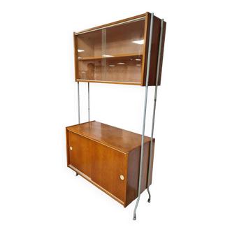 Vintage wall unit bookcase cabinet 1960s