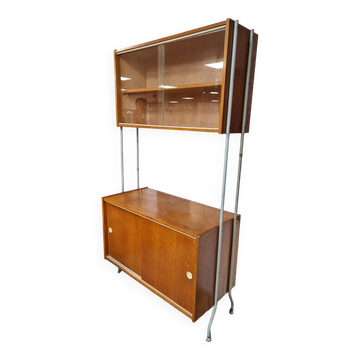 Vintage wall unit bookcase cabinet 1960s