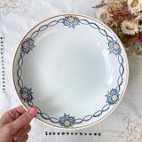 Vintage pedestal dish Blue Iron Earth St Amand French