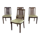 Suite de 4 chaises en teck avec dossier canné