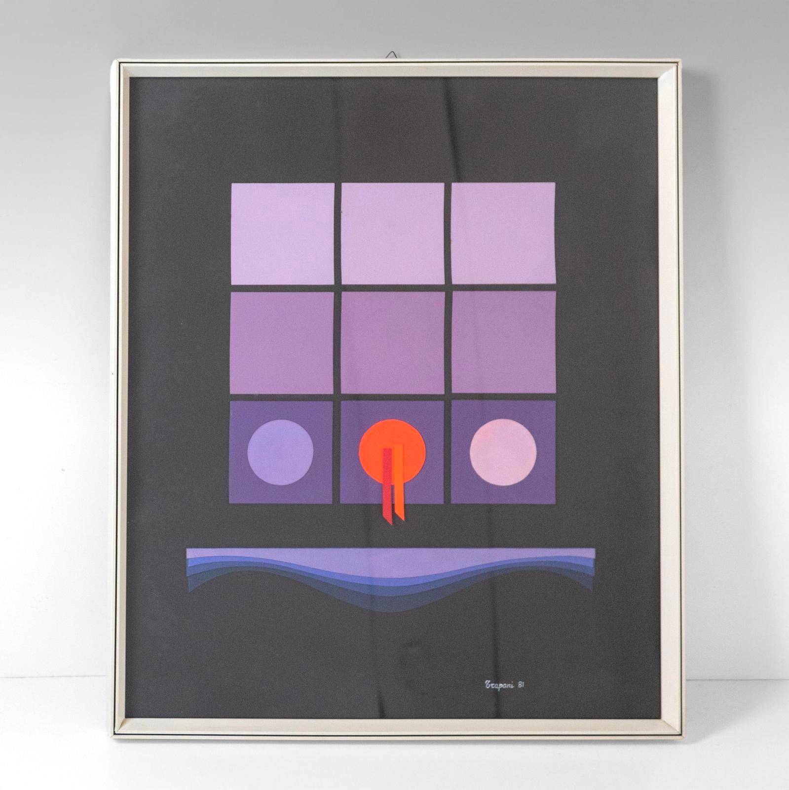 1980s Italian Modern Art Collage Poster created by Angela Trapani