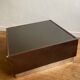Table basse cuir chocolat vintage 1970