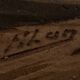 Vintage alpine table in carved and painted wood - signed