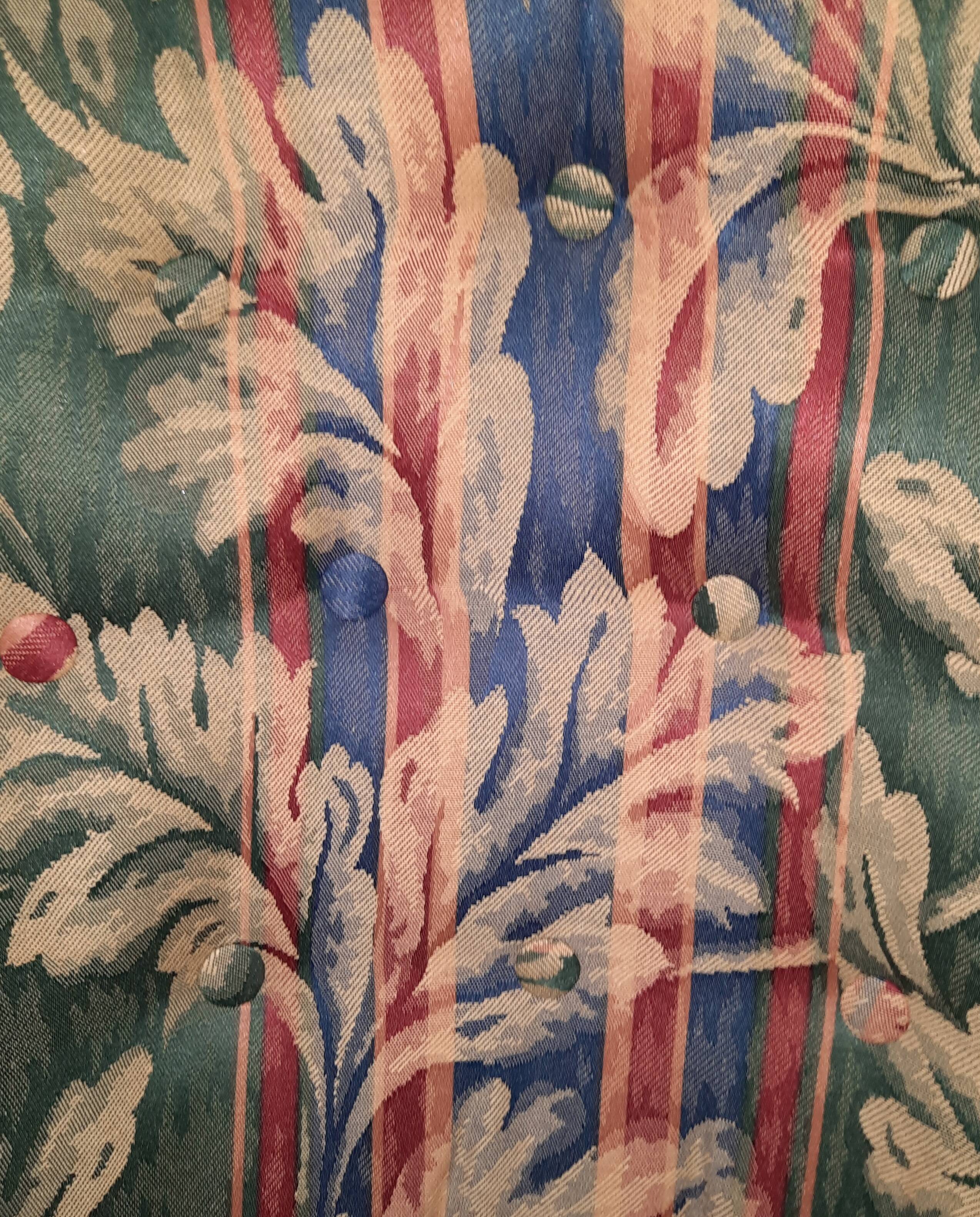 Pair of upholstered toad armchairs