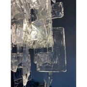 21st Century Transparent and Silver Chandelier in Murano Glass