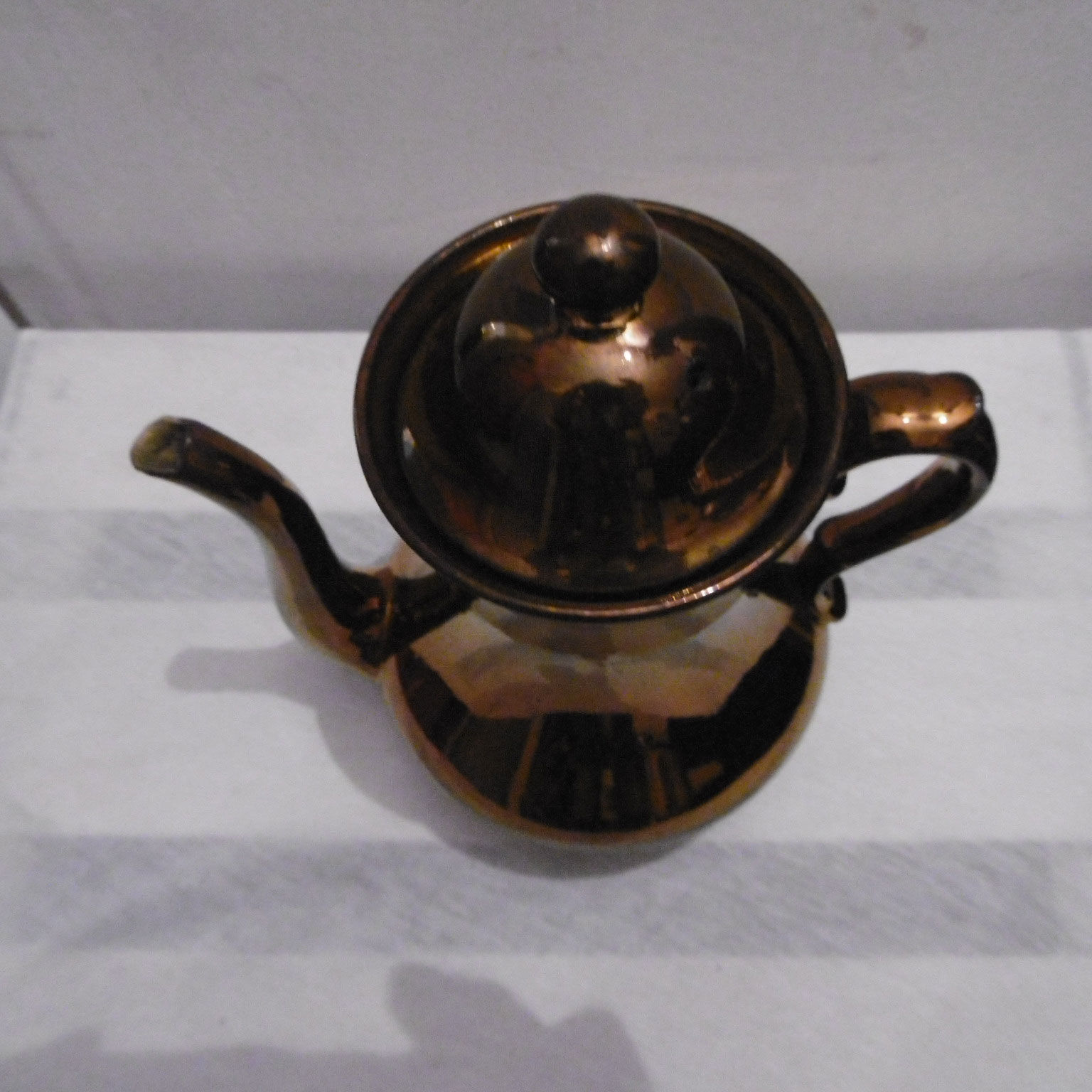 Jersey earthenware teapot - bronze color