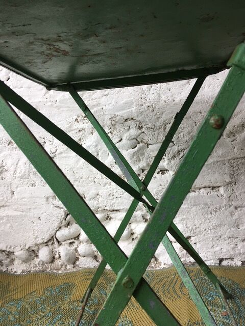 Folding iron garden table