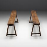 Rustic primitive benches, france, 19th century