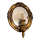 Italian gold gilded wooden mirror sconce, 1950s