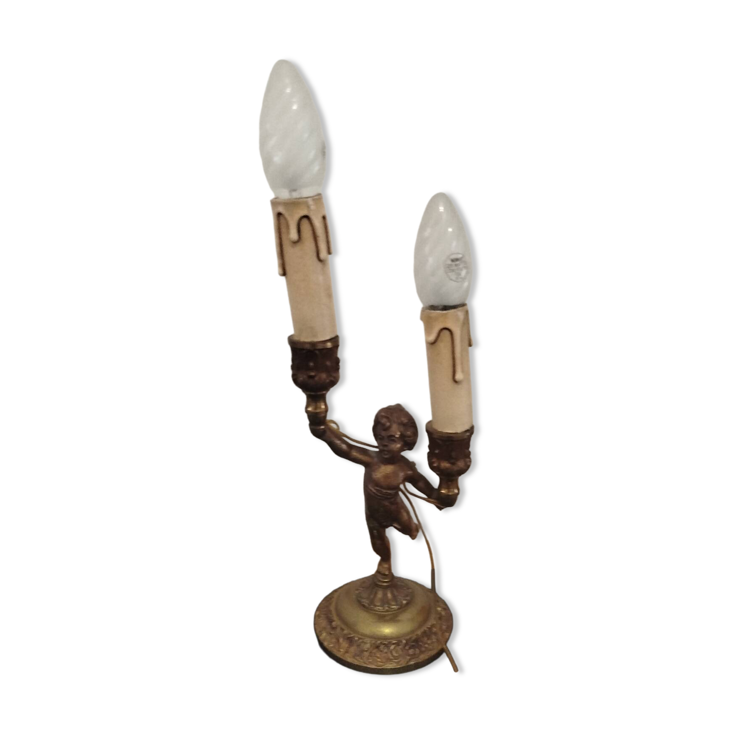Lampe de table candélabre en laiton