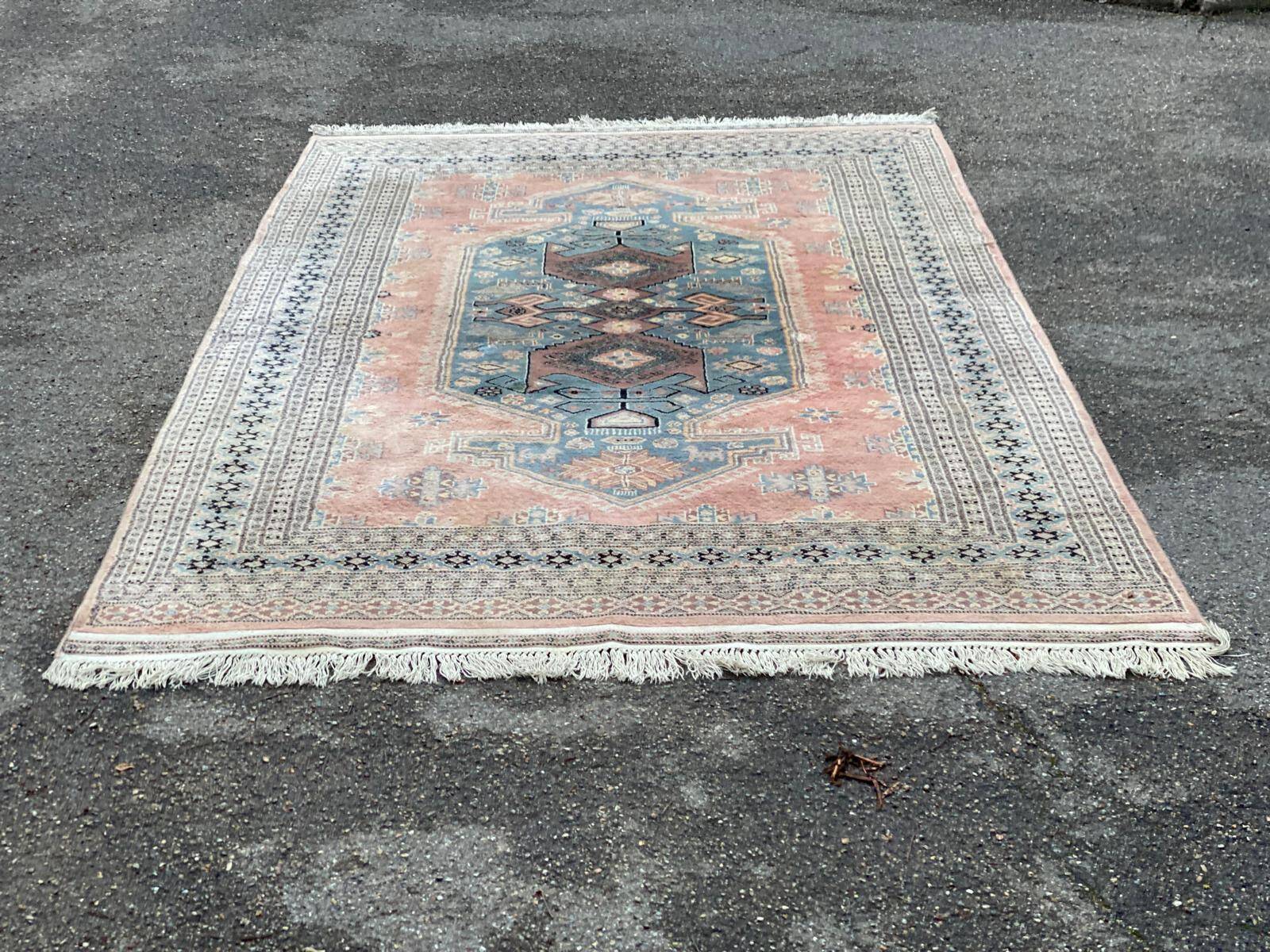 Oriental Persian wool rug Pakistan light blue 200x300