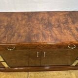 Buffet italien vintage des années 1980 – Effet noyer et miroir