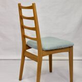 Set of 4 year old Scandinavian chairs restored fabric Edition Lelievre .