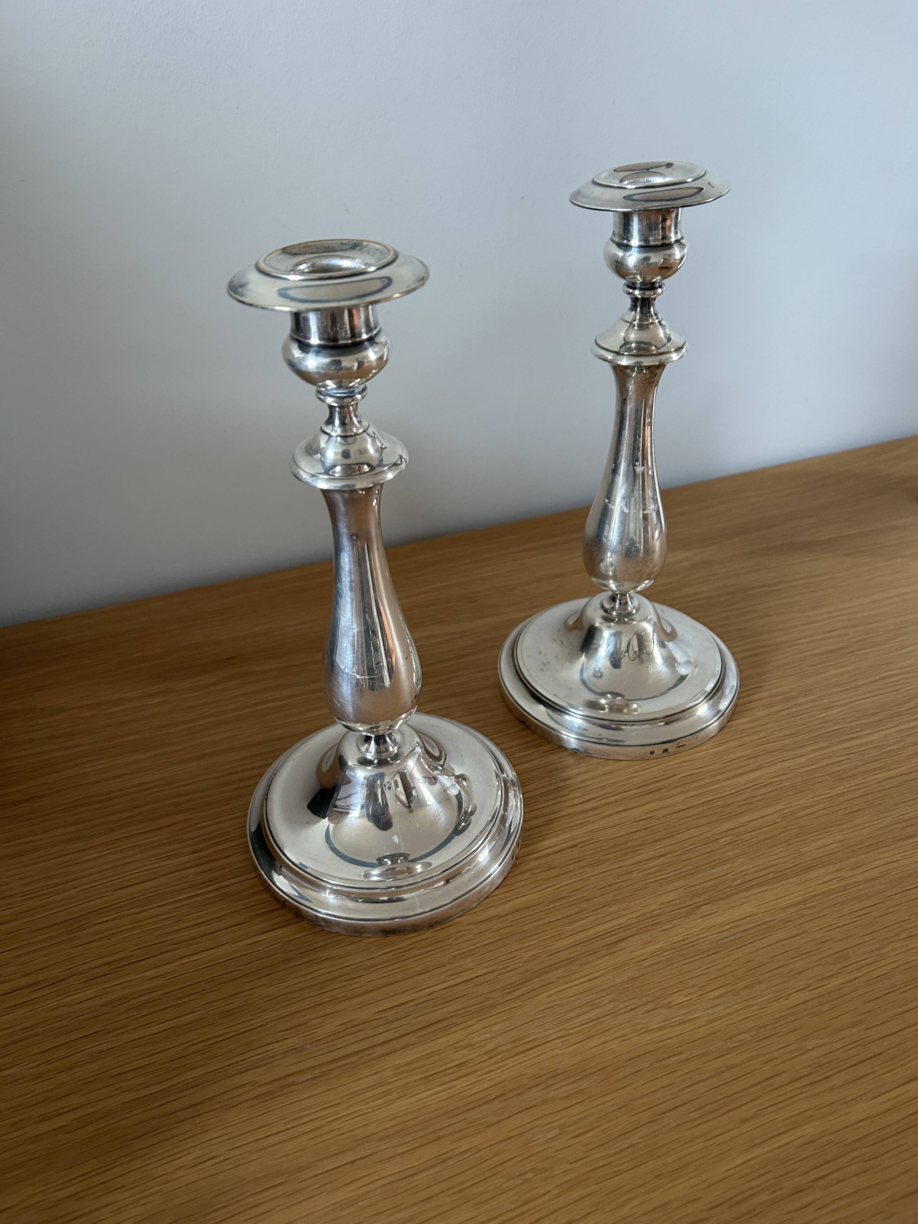 Pair of Christofle Candle Holders