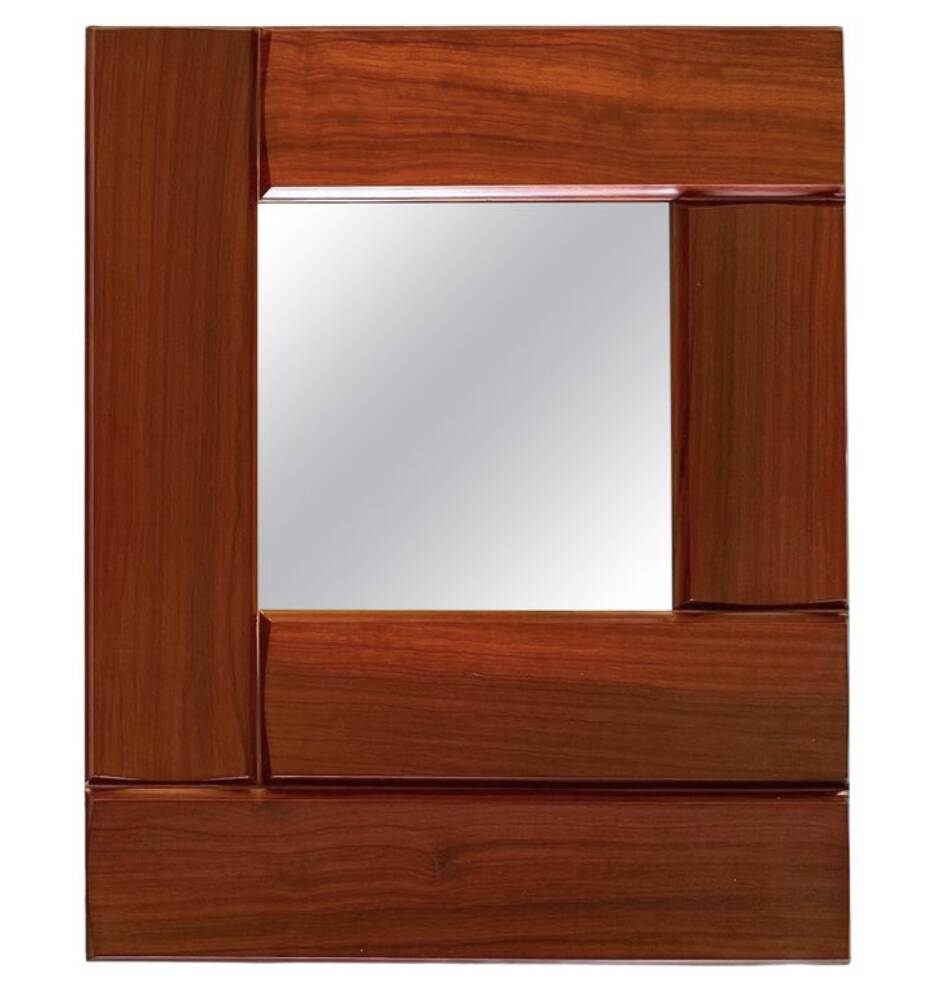 Luciano Frigerio, mod. Tartaro solid padouk mirror, Frigerio di Desio 1970s
