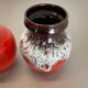 Set of 3 Multi-Color Fat Lava Op Art Pottery Vase Made Bay Ceramics, Germany