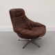 Swivel armchair and stool by h. w. klein for bramin, 1970s, set of 2