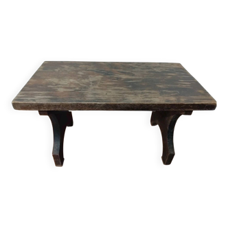 Ancien Repose Pied En Bois Vintage