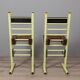 Pair of vintage 70s stools in iron and wood italian design